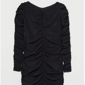 H&M Gathered Black Dress Bodycon